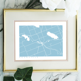 Eganville, Ontario Map Art Print