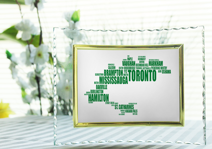 Golden Horseshoe Toronto GTA Typograhpy Map Design