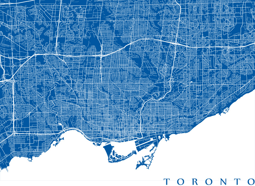 Map print of the City of Toronto, Canada